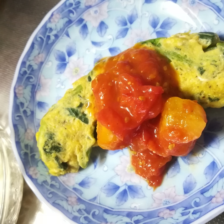 ほうれん草とチーズのトマトソースオムレツ レシピ 作り方 By Momiji Mama 楽天レシピ ほうれん草とチーズのトマトソースオムレツ レシピ 作り方 By Momiji Mama 楽天レシピ